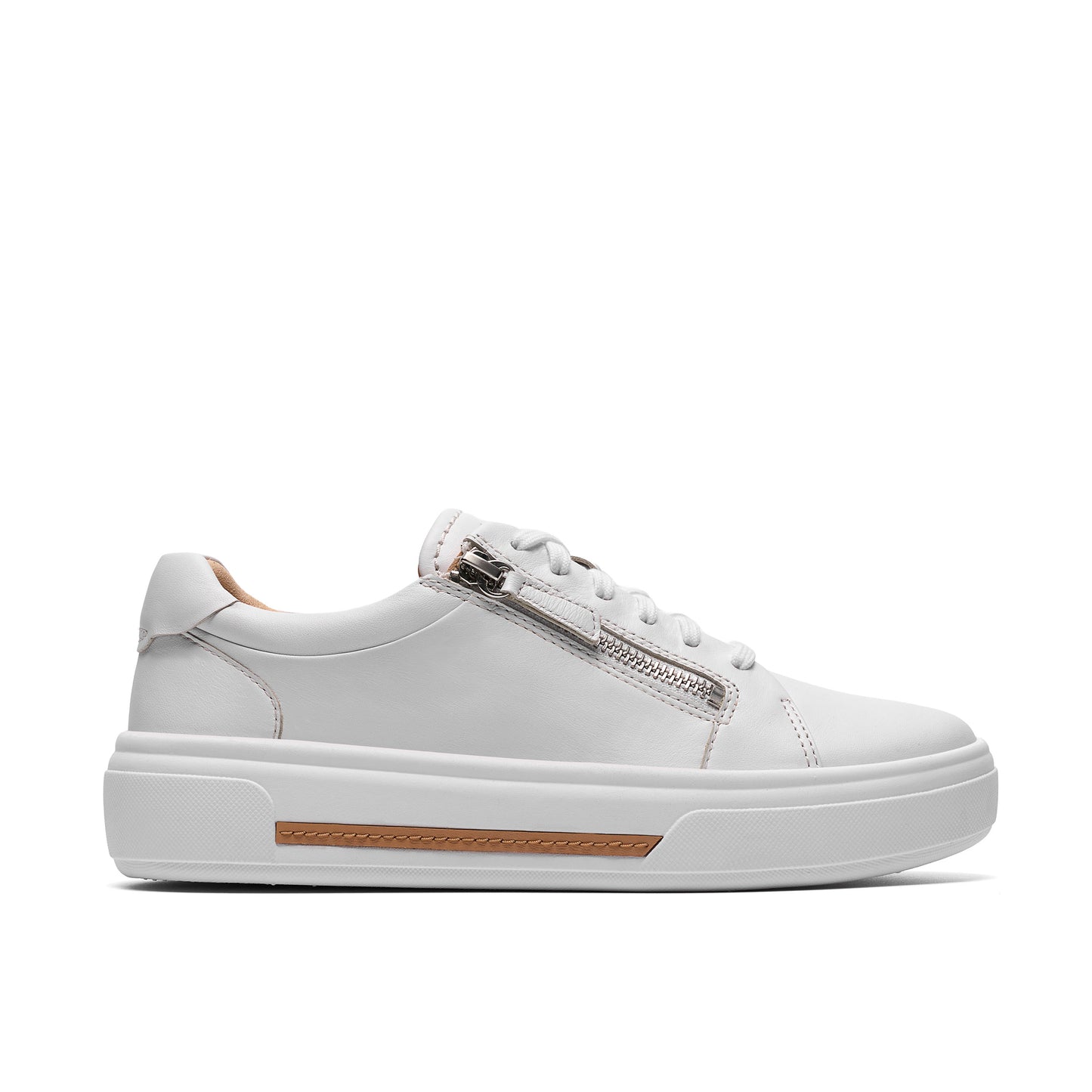 Clarks Hollyrose Zip Womens White Trainer