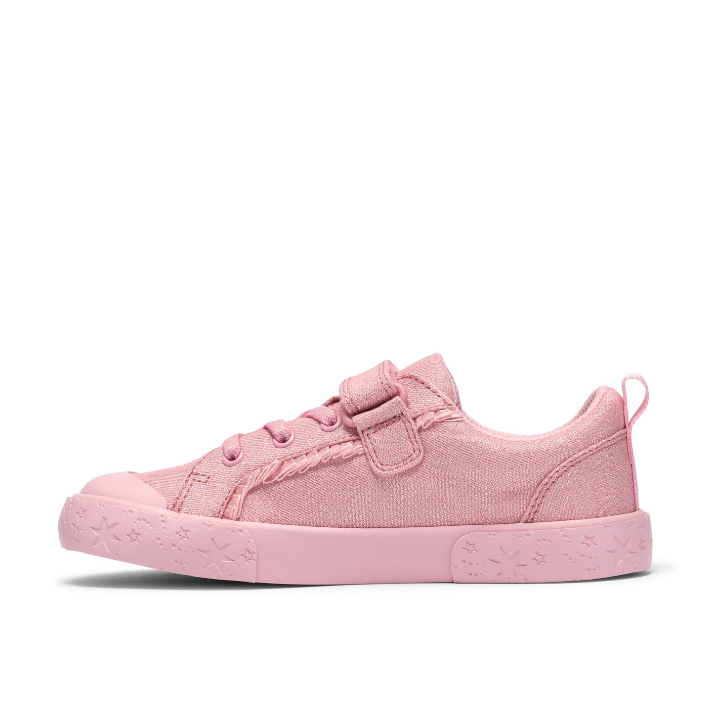 Clarks Foxing Gleam K Girls Pink Canvas Trainer