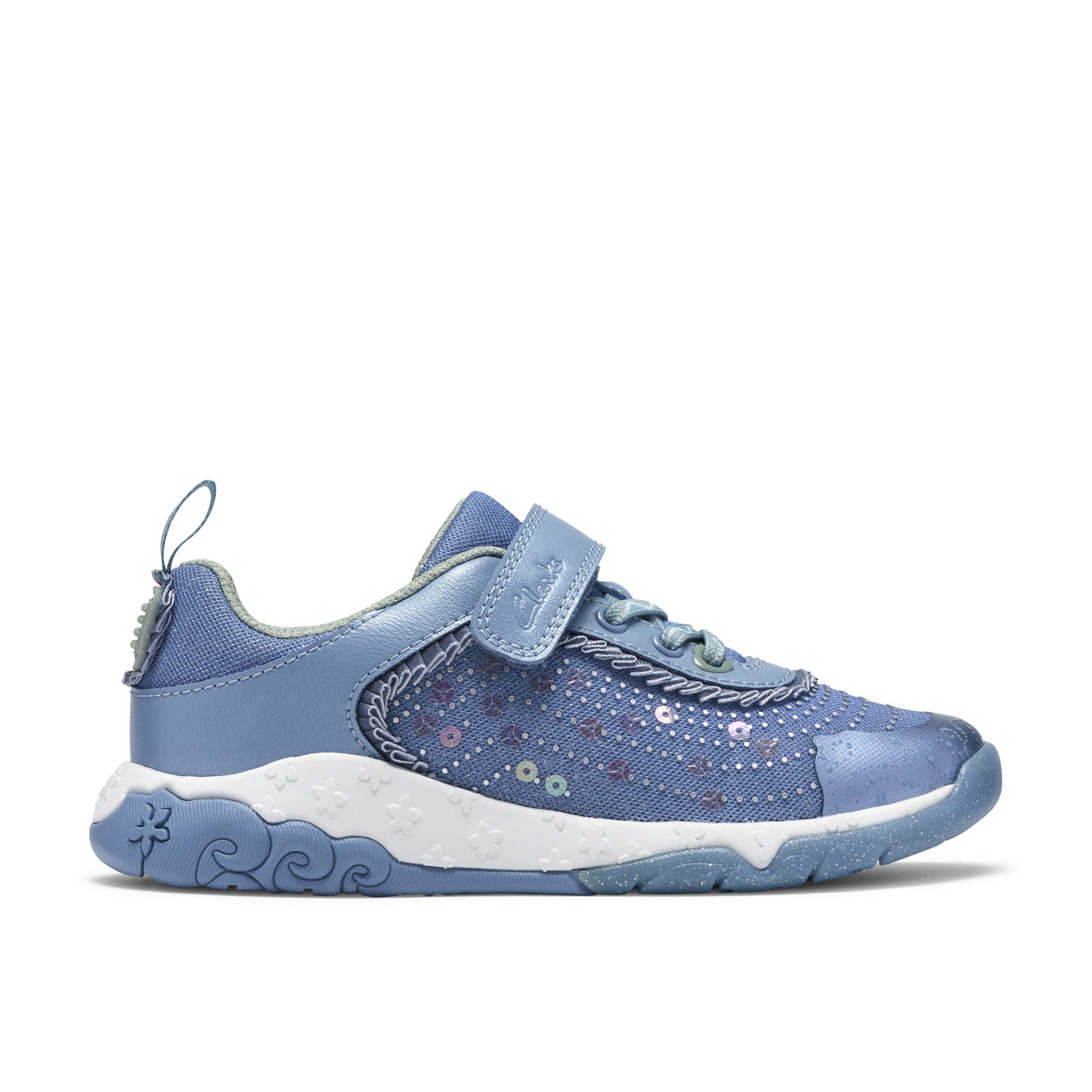Clarks Tidal Wish K Girls Denim Trainer