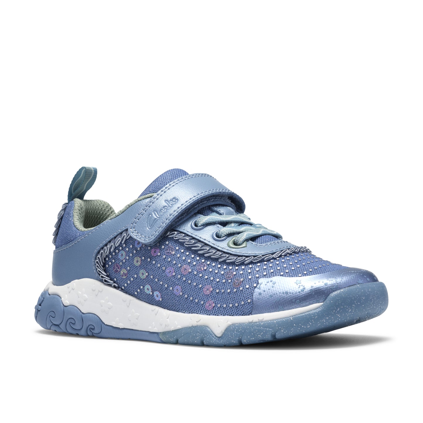 Clarks Tidal Wish K Girls Denim Trainer