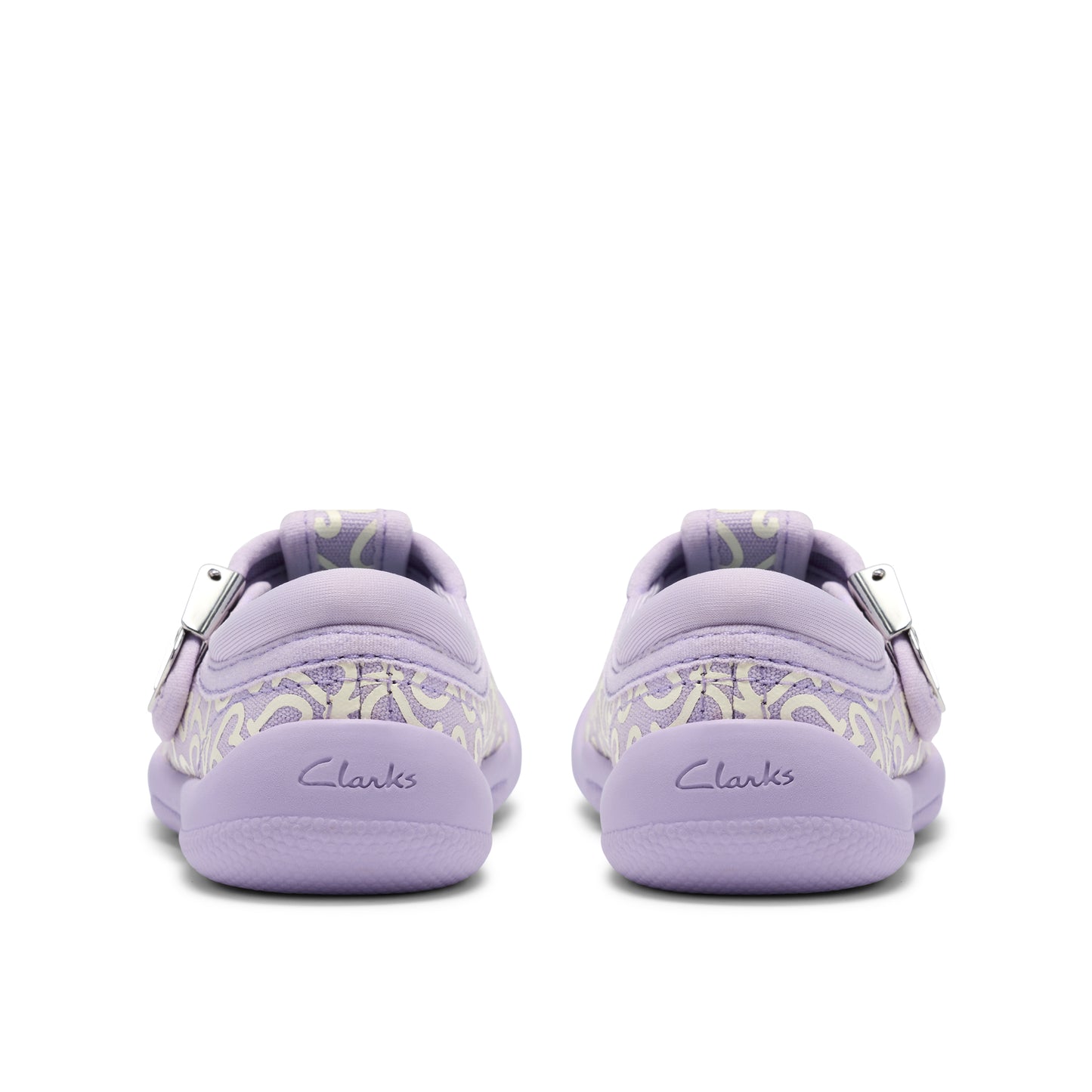 Clarks Briley Way T Lilac Heart T-Bar Canvas Shoe