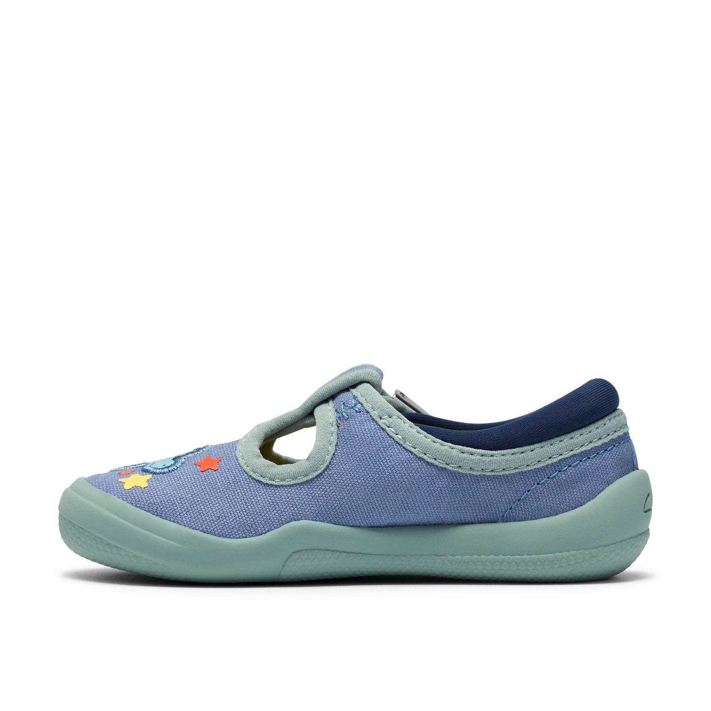 Clarks Briley Way T Blue Turtle T-Bar Canvas Shoe