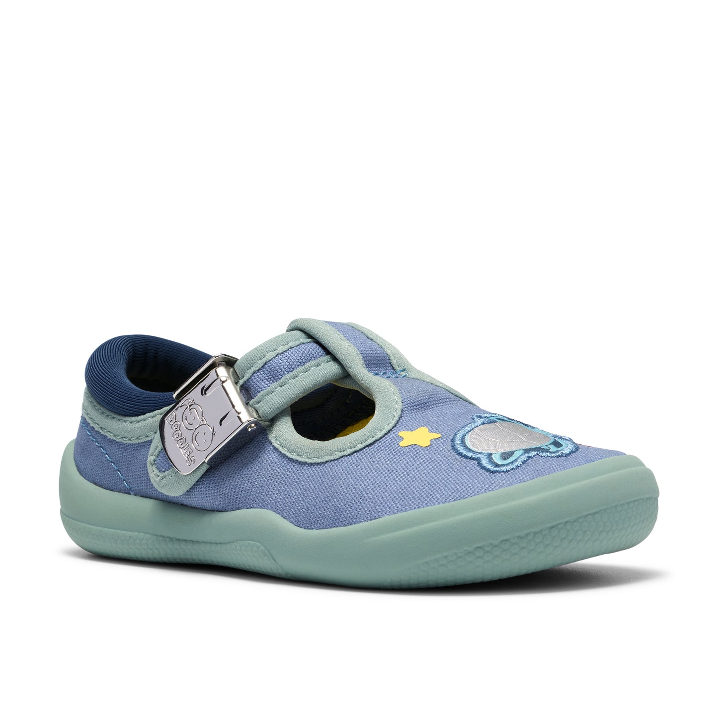 Clarks Briley Way T Blue Turtle T-Bar Canvas Shoe