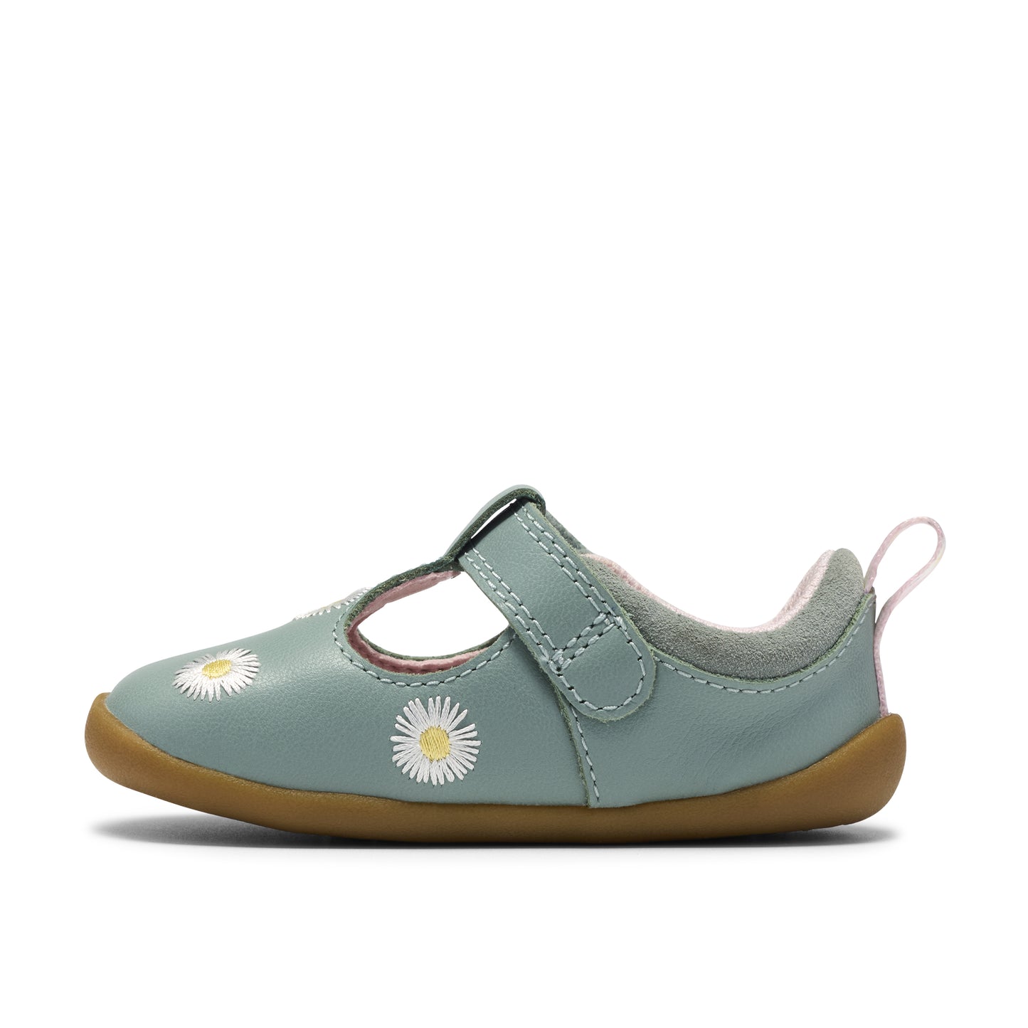 Clarks Roamer Flora T Girls Green Daisy Shoe