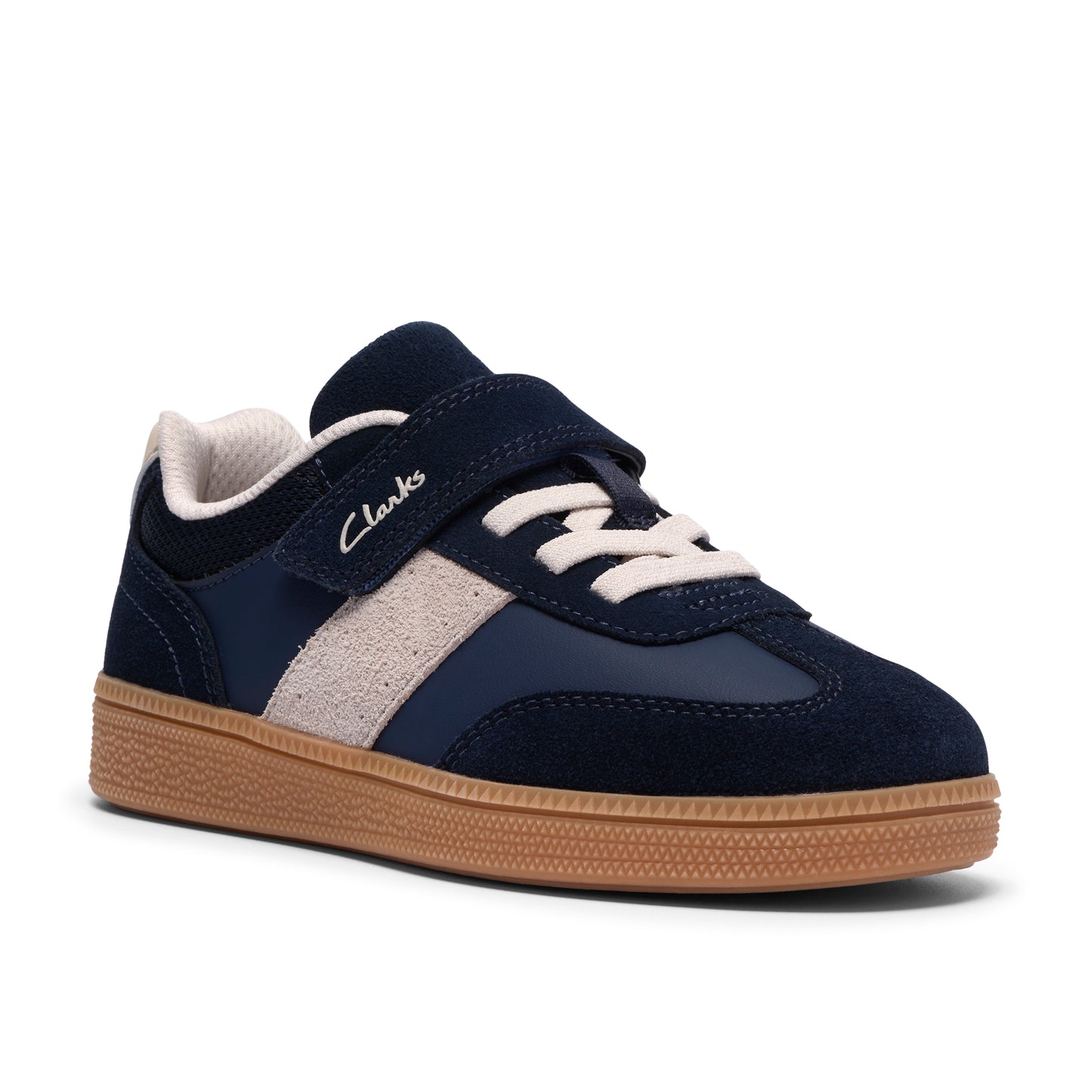 Clarks Cypress Step K Boys Navy Trainers