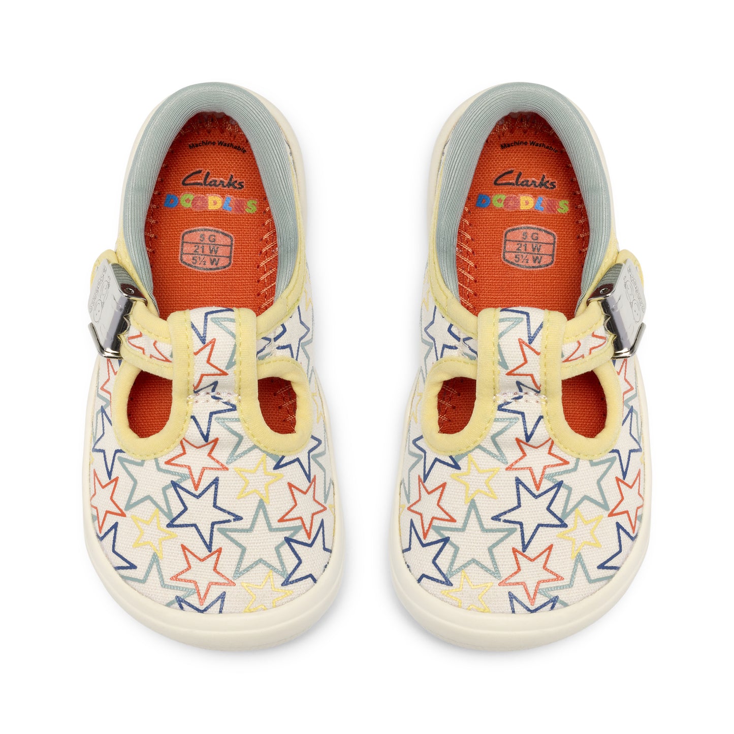 Clarks Briley Way T Cotton Star T-Bar Canvas Shoe