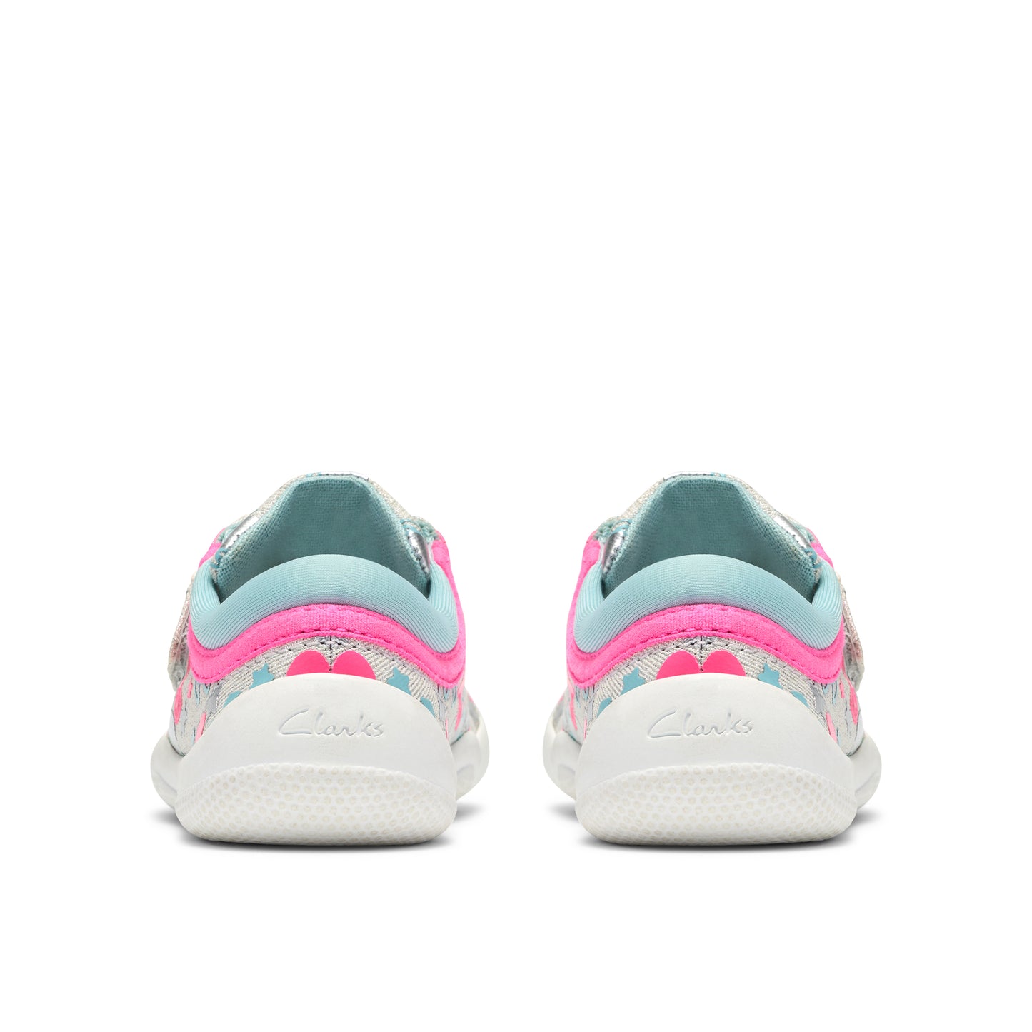 Clarks Briley Fly T Silver Sea Animal Canvas Shoe