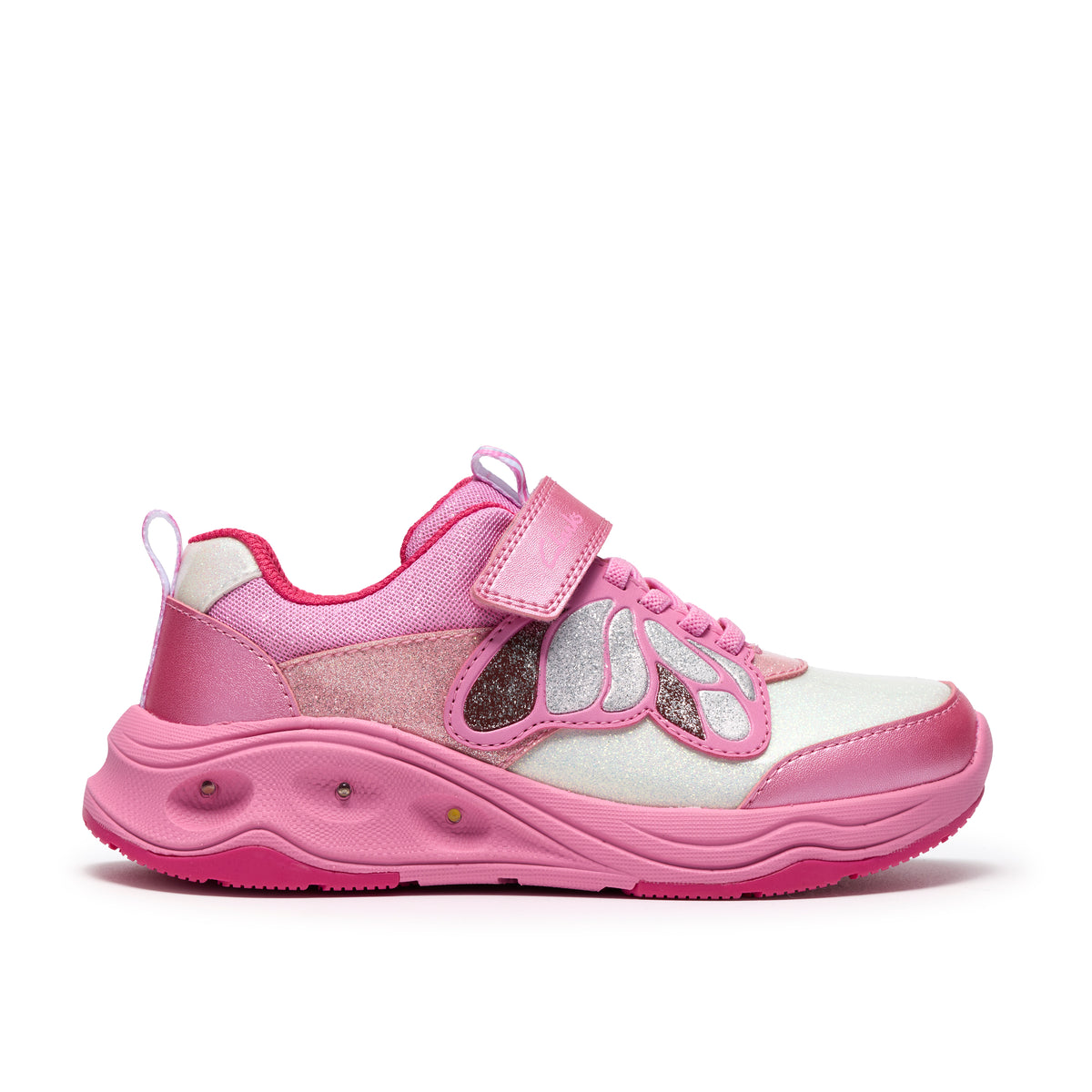 Clarks Gleam Fly Girls Pink Butterfly Trainer