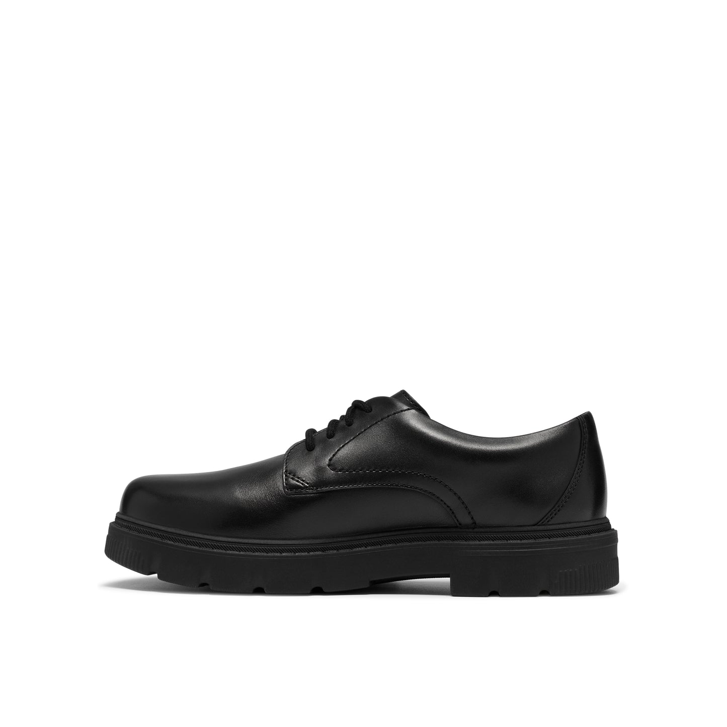 Clarks Lorcam Walk Y Boys Black Lace School Shoes