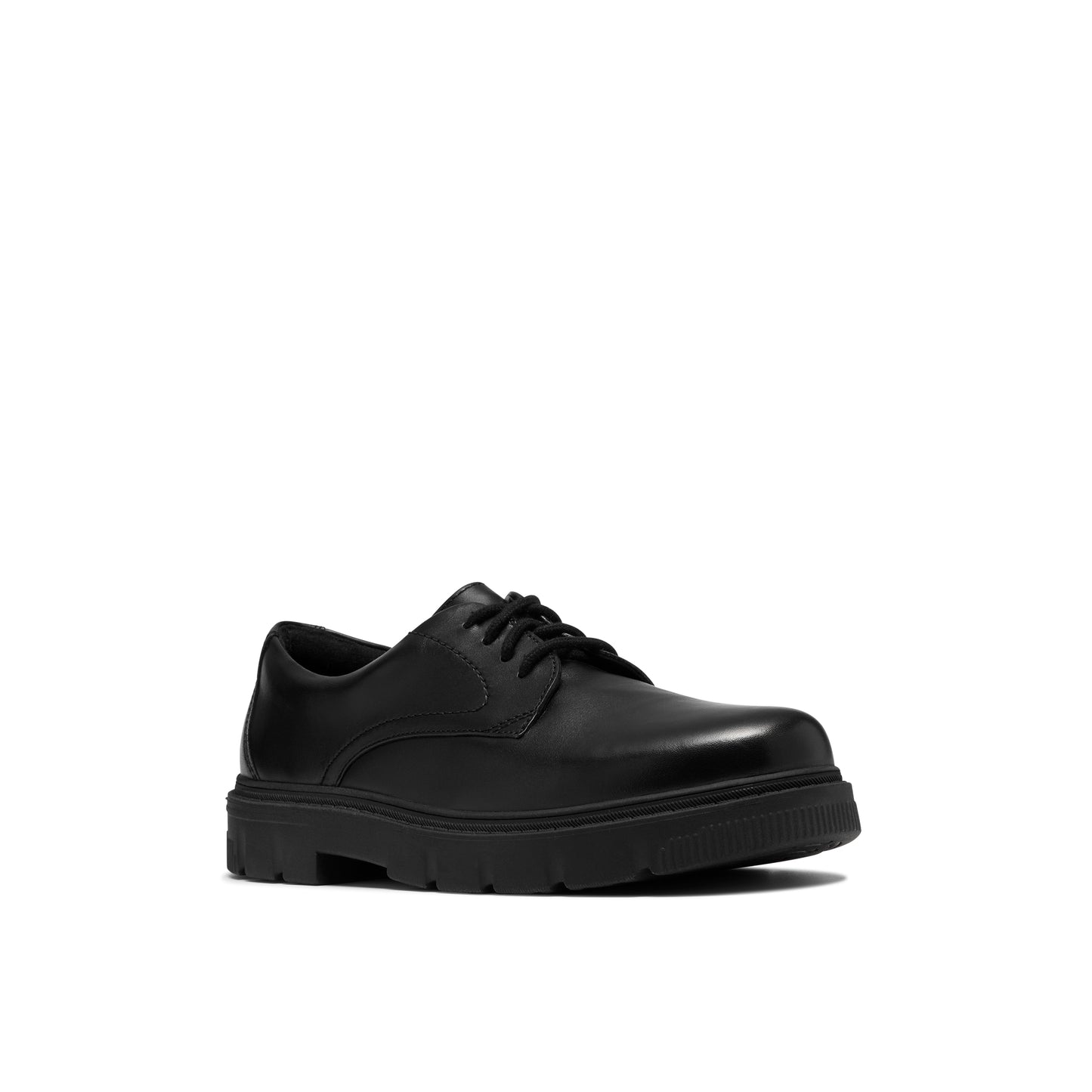 Clarks Lorcam Walk Y Boys Black Lace School Shoes