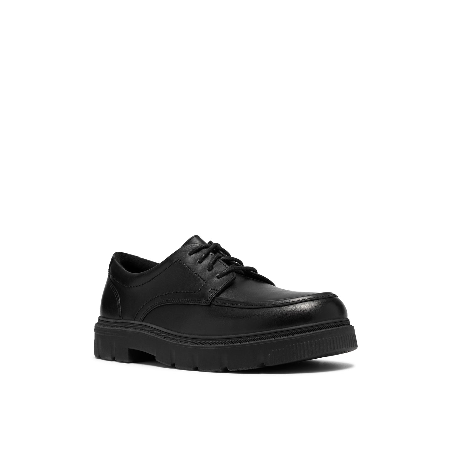 Clarks Lorcam Lane Y Boys Black Lace School Shoes