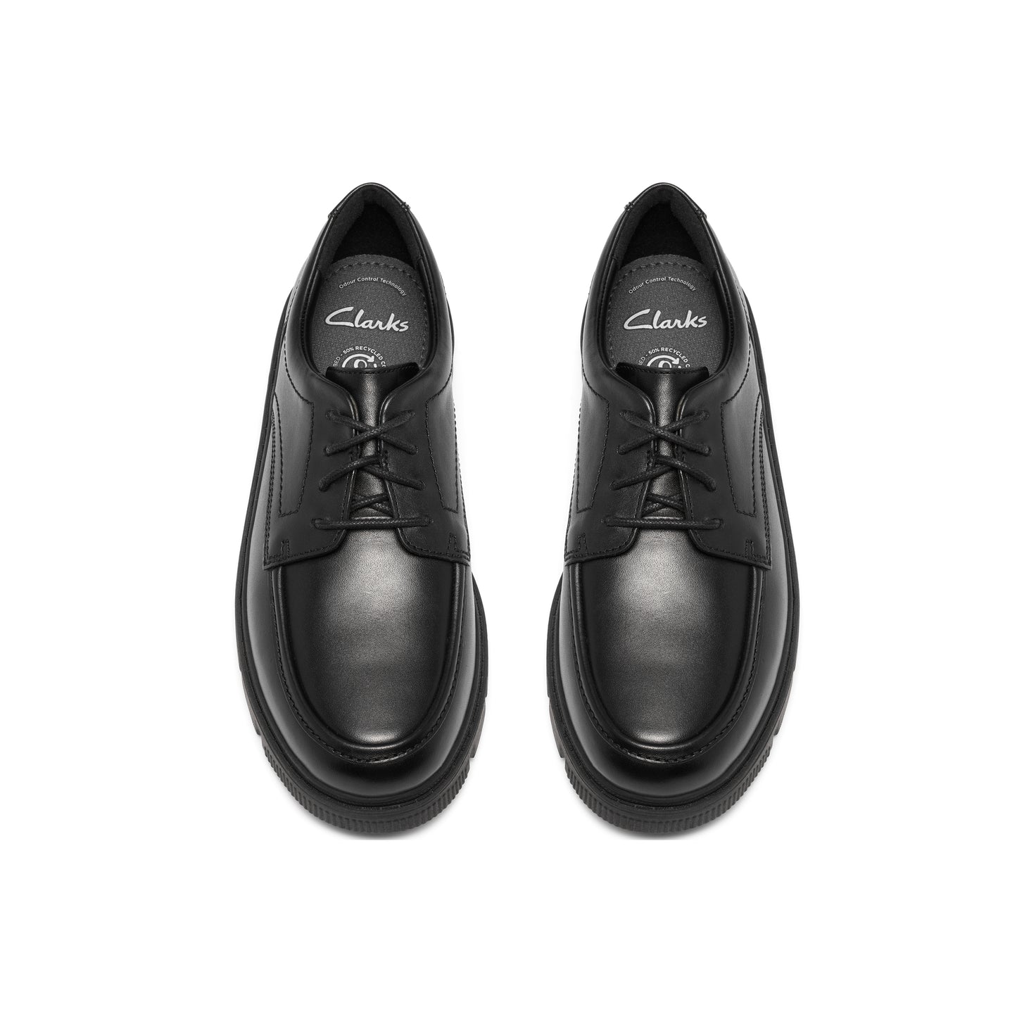 Clarks Lorcam Lane Y Boys Black Lace School Shoes