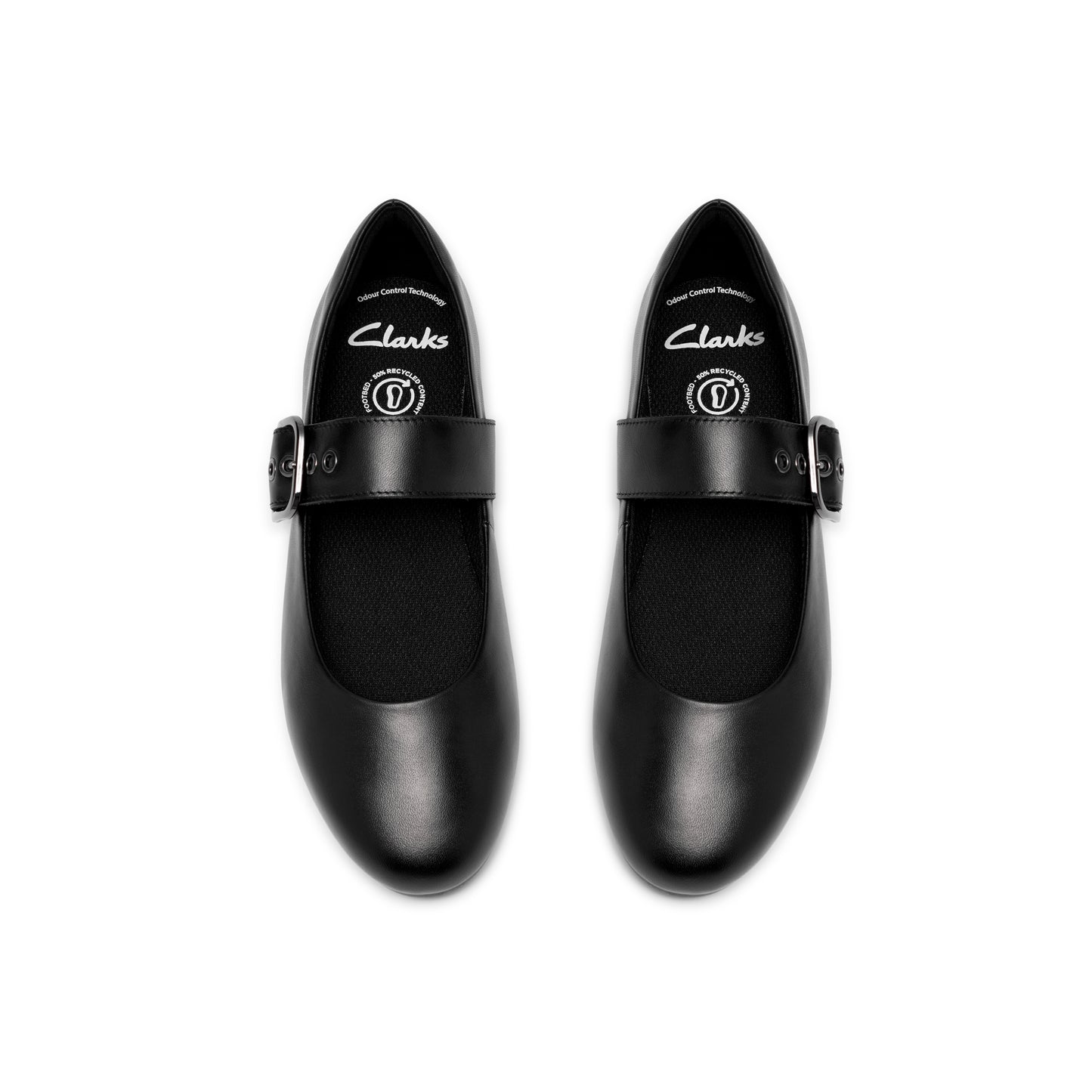 Clarks Porto Tap Girls Black Ballet Buckle School Shoe