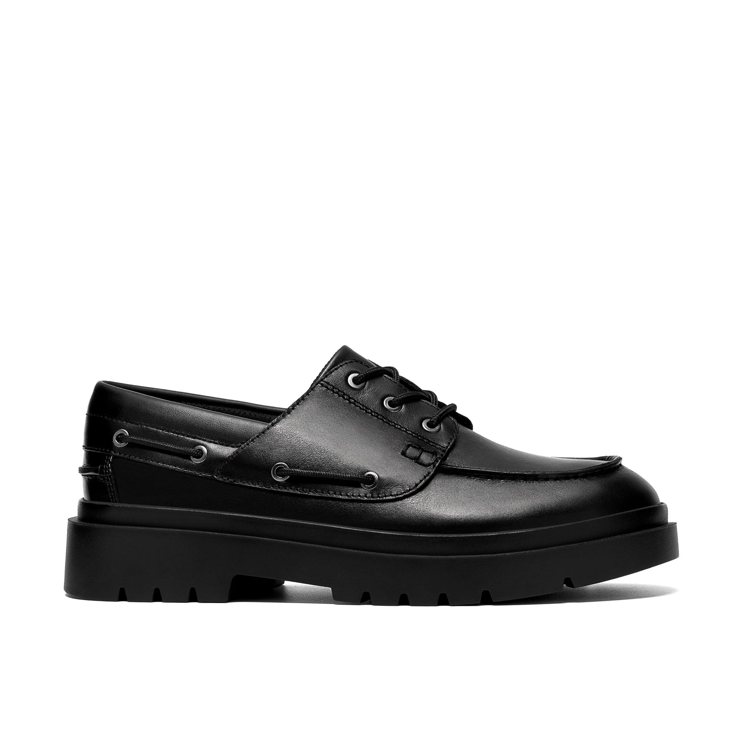 Clarks Derry Boat Girls Black Chunky School Shoe