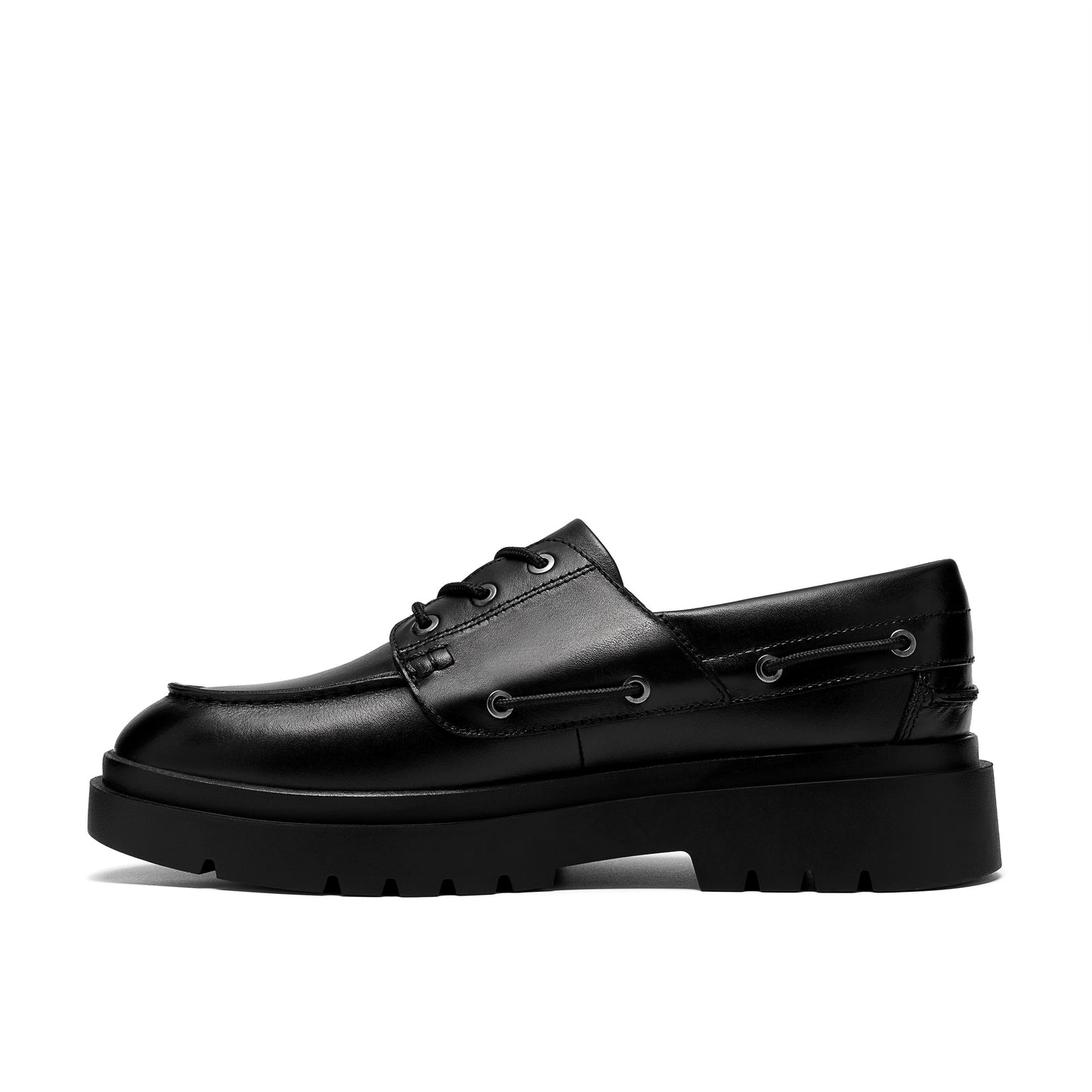 Clarks Derry Boat Girls Black Chunky School Shoe