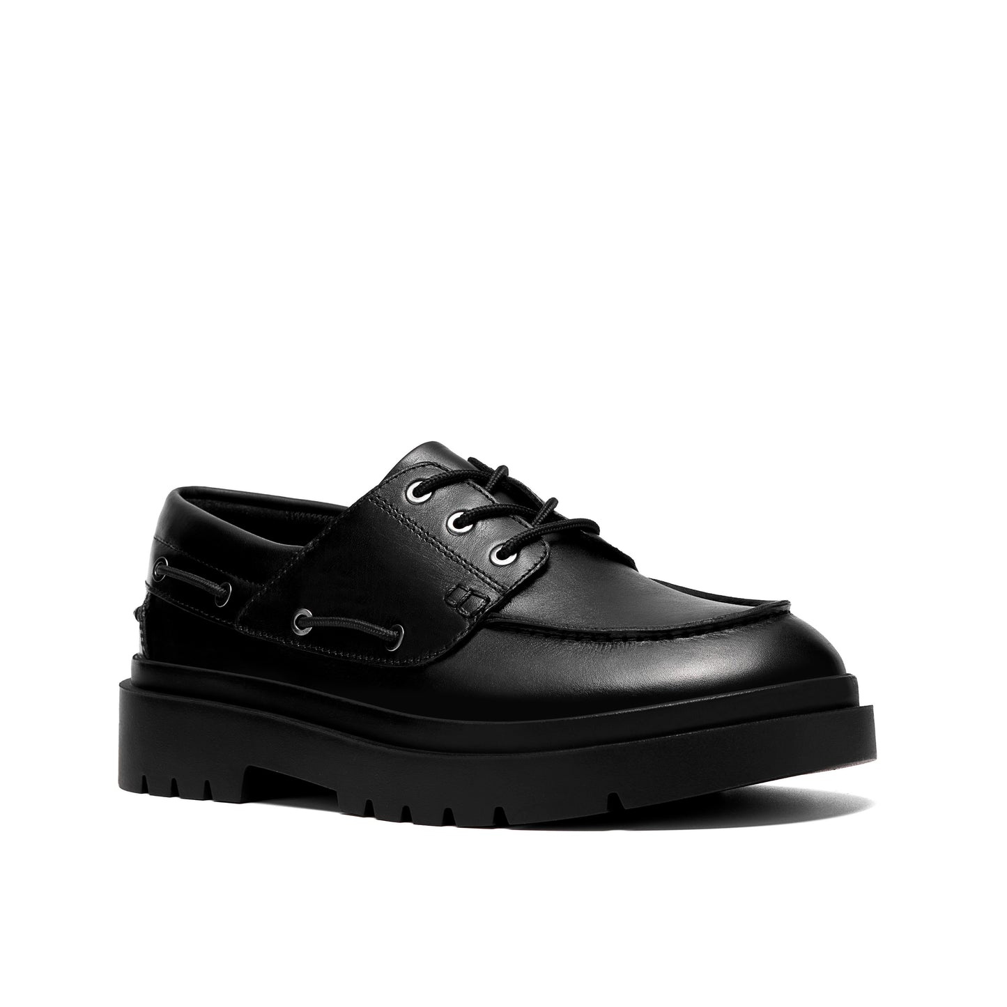 Clarks Derry Boat Girls Black Chunky School Shoe