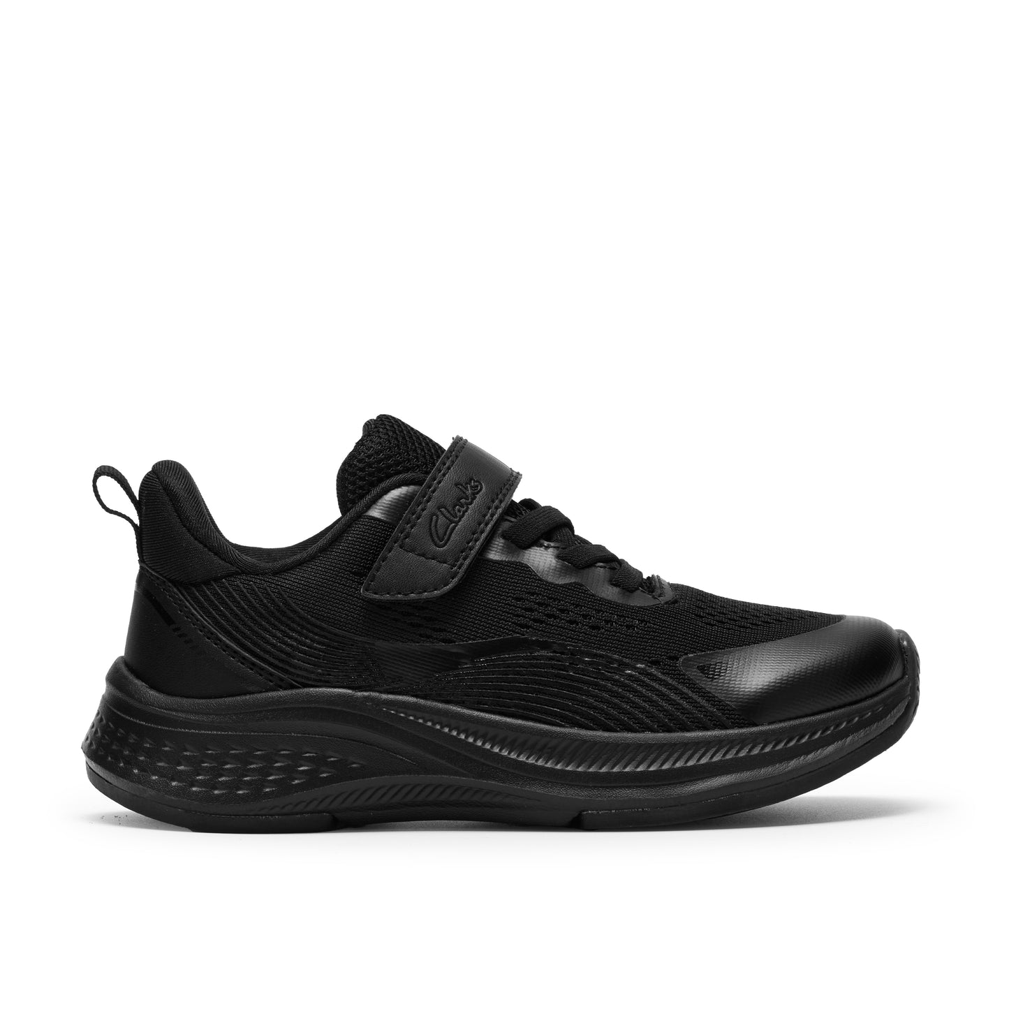 Clarks Lumen Hero K Boys Black Trainer School Shoes