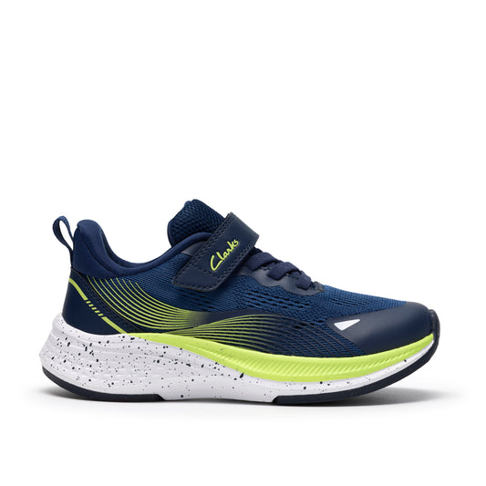 Clarks Lumen Hero K Boys Navy Sporty Trainer