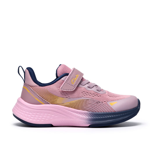 Clarks Lumen Hero K Girls Dusty Pink Sporty Trainer