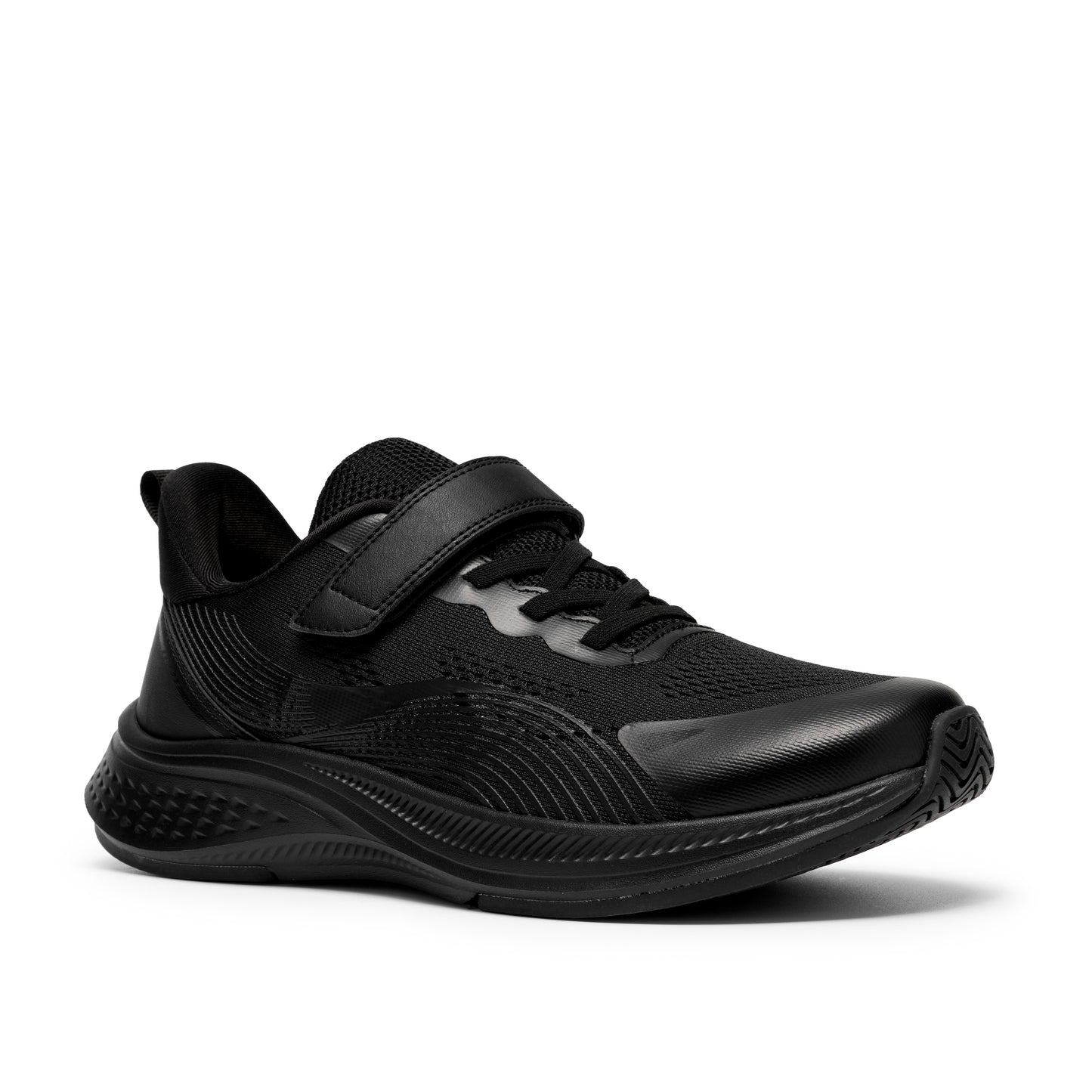 Clarks Lumen Hero Y Boys Black Trainer School Shoes