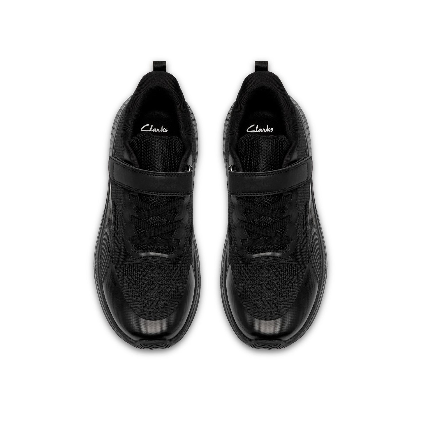 Clarks Lumen Hero Y Boys Black Trainer School Shoes