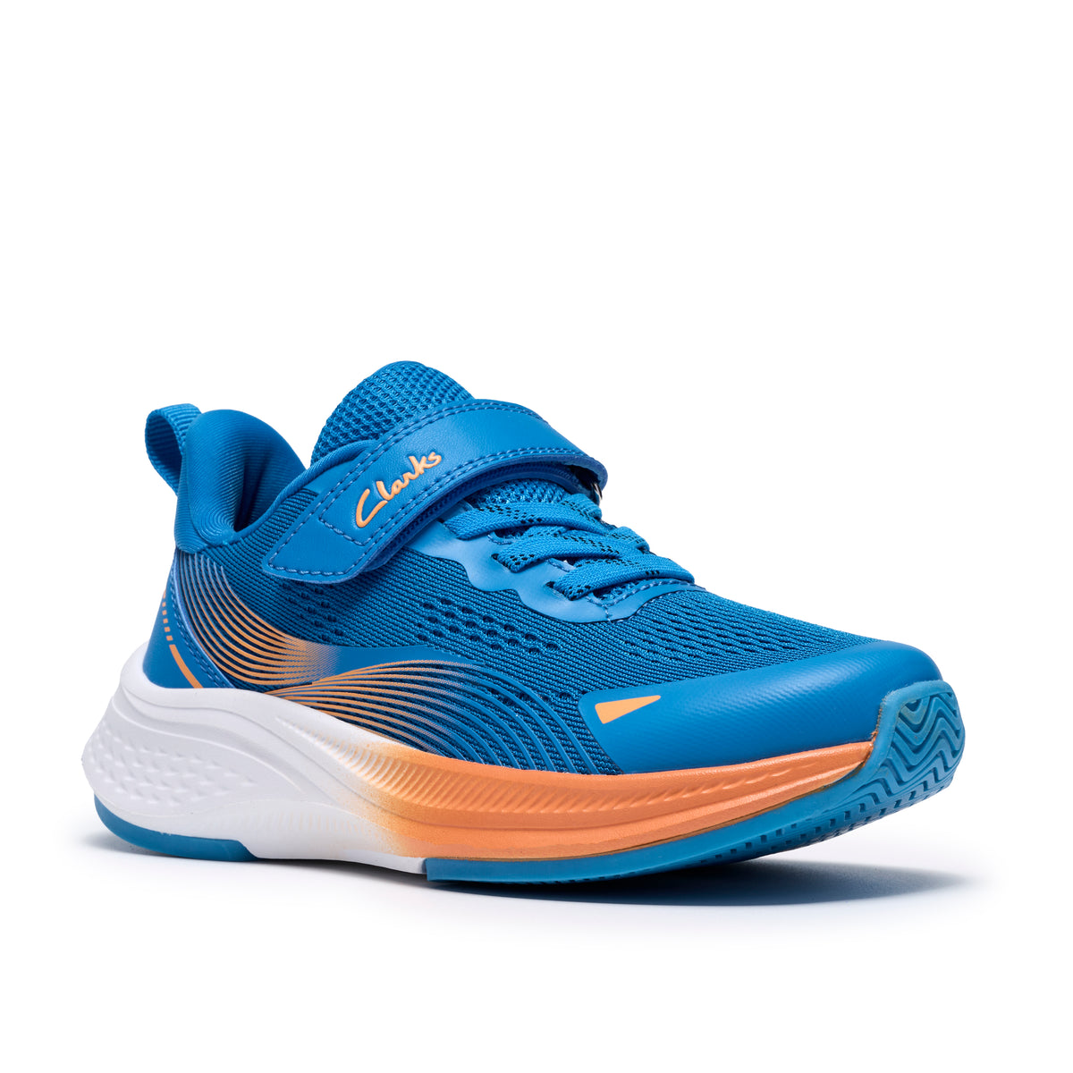 Clarks Lumen Hero K Boys Blue Sporty Trainer