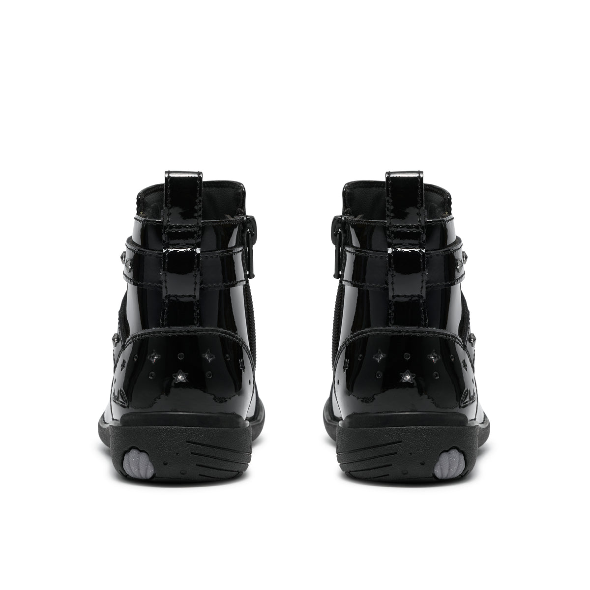 Clarks Relda Star Girls Black Patent Ankle Boot