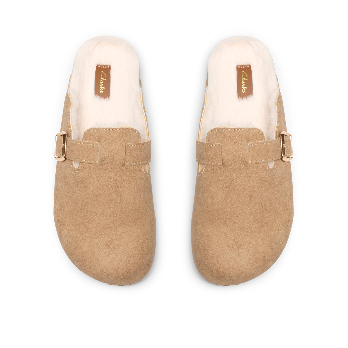 Clarks Fira Clog Womens Beige Slippers