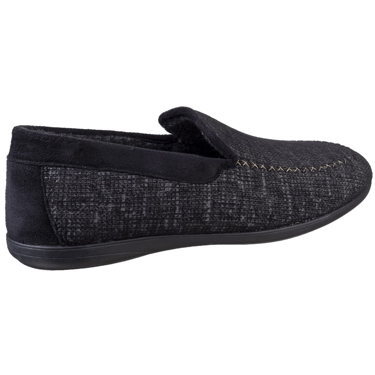 Cotswold Stanley Mens Black Loafer Slipper