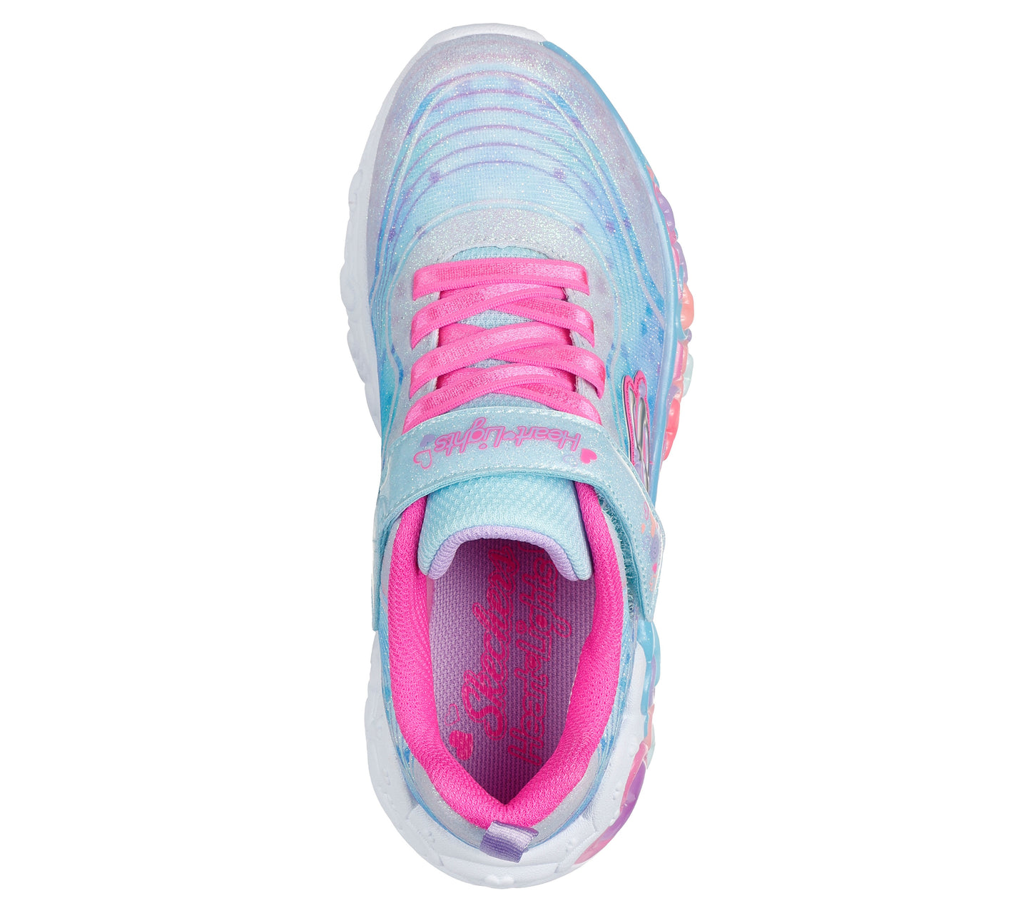Skechers Eternal Heart Lights Girls Light Blue Multi Trainer