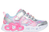 Skechers Infinite Heart Lights Girls Silver Multi Light Up Trainer
