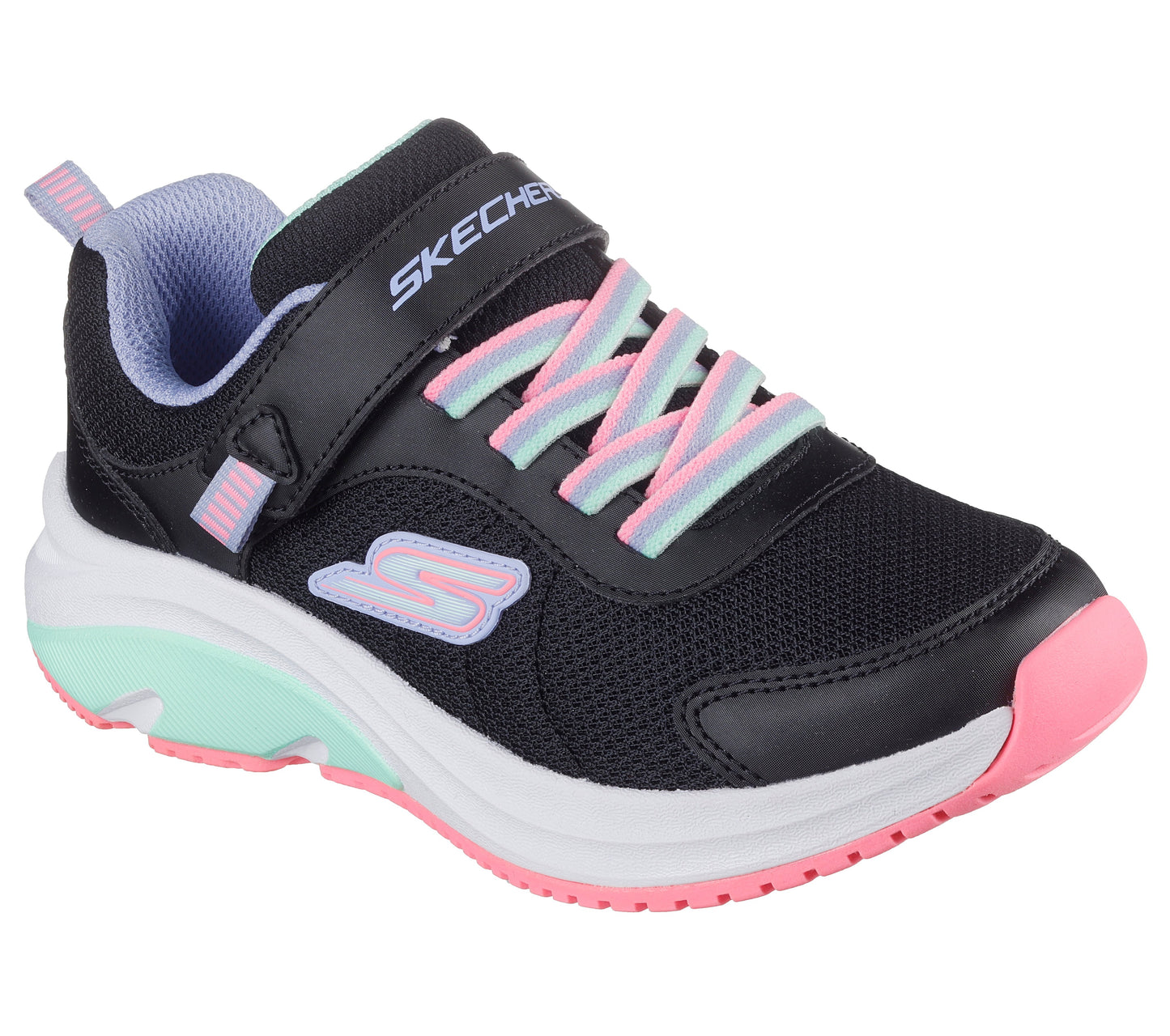 Skechers Elite Sport Tempo Speed Seeker Girls Black Multi Trainer
