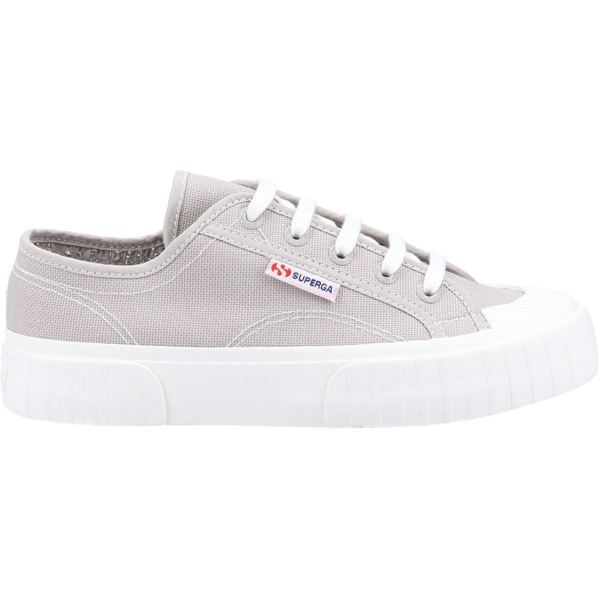 Superga 2630 Stripe Womens Grey Canvas Shoe