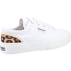Superga 2630 Stripe Leopard Womens White Canvas Shoe