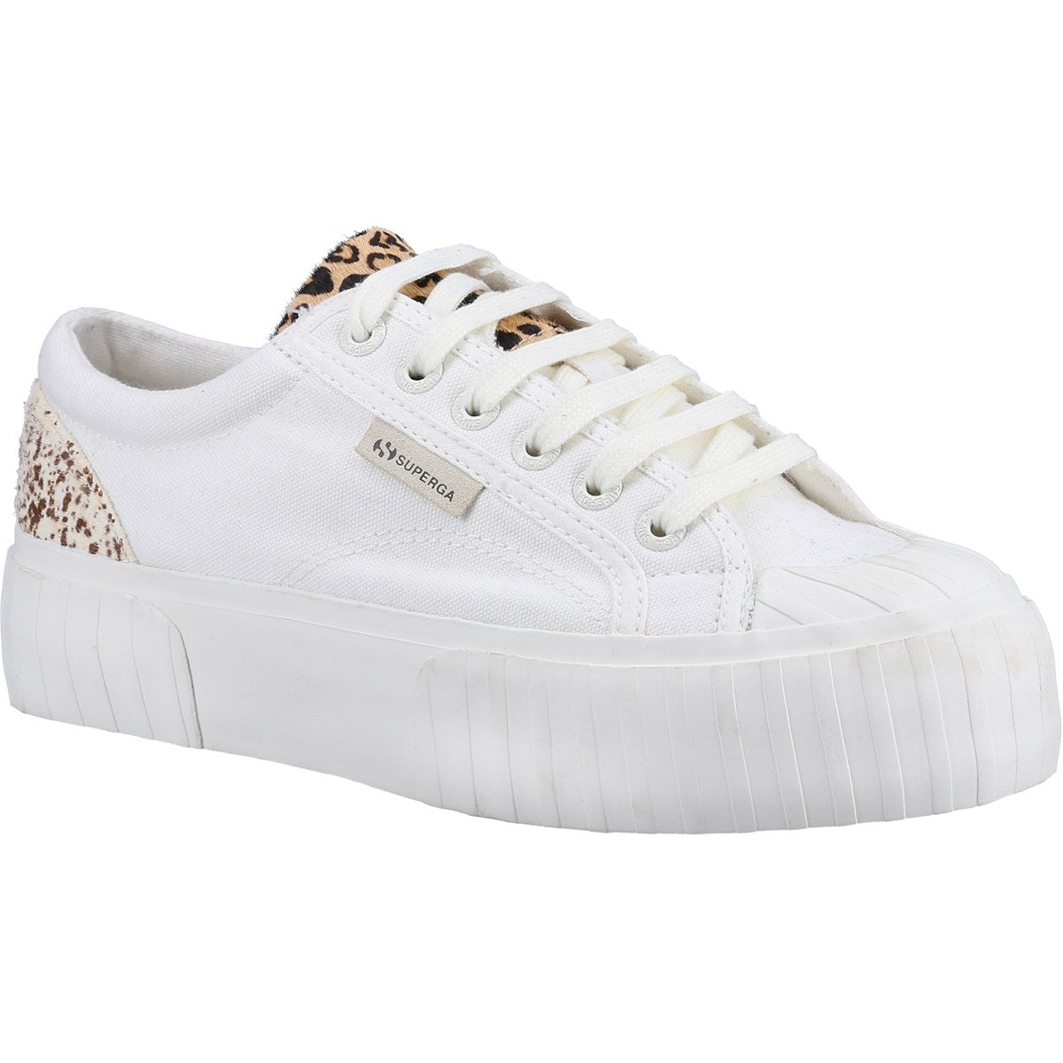Superga 2631 Calfhair Details Womens White Shoe