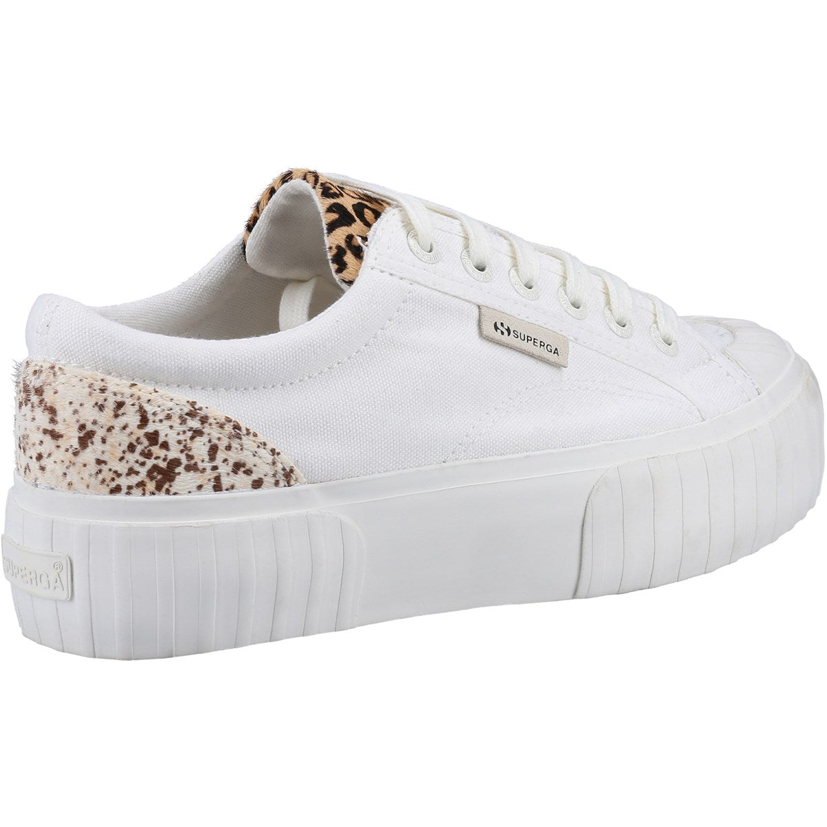 Superga 2631 Calfhair Details Womens White Shoe