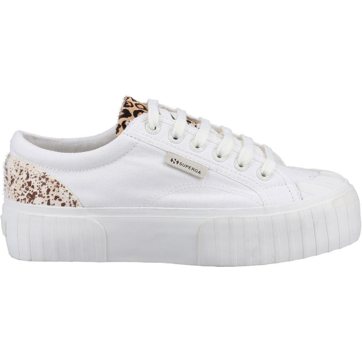 Superga 2631 Calfhair Details Womens White Shoe