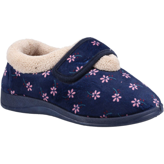 Fleet & Foster Tunis Womens Navy Boot Slipper