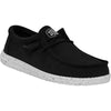 Hey Dude Wally Slub Mens Black Canvas Shoe