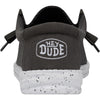 Hey Dude Wally Slub Mens Dark Grey Canvas Shoe