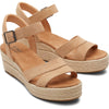 TOMS Audrey Womens Honey Suede Wedge Sandal