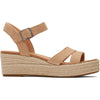 TOMS Audrey Womens Honey Suede Wedge Sandal