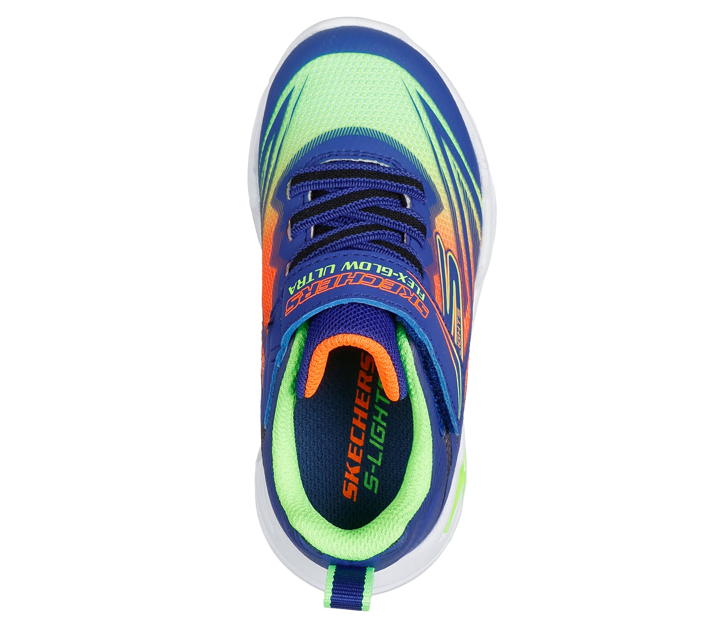 Skechers Flex Glow Ultra Boys Blue Multi Lights Infant Trainer