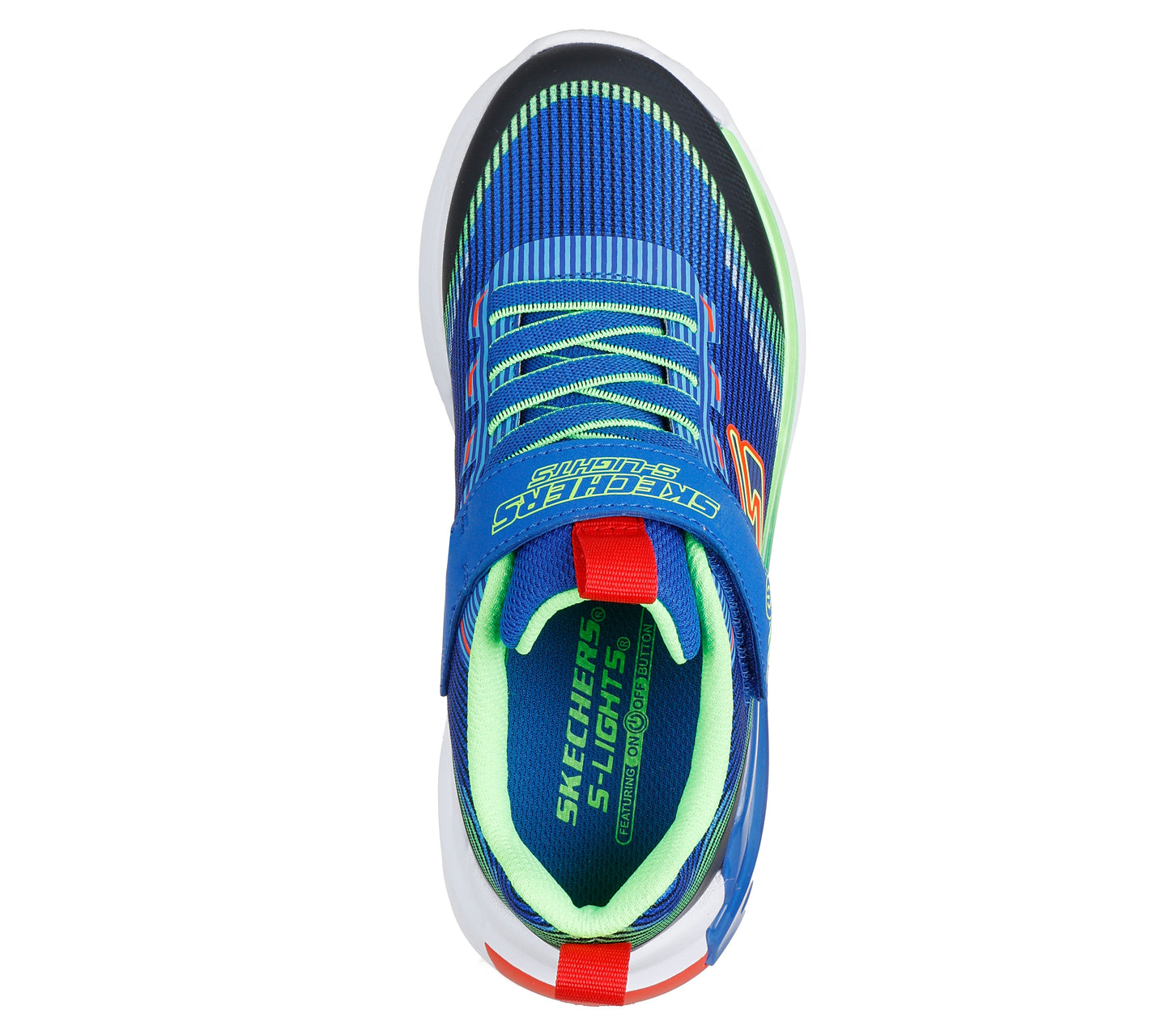 Skechers S Lights Trinamics Boys Blue Multi Light Up Trainer