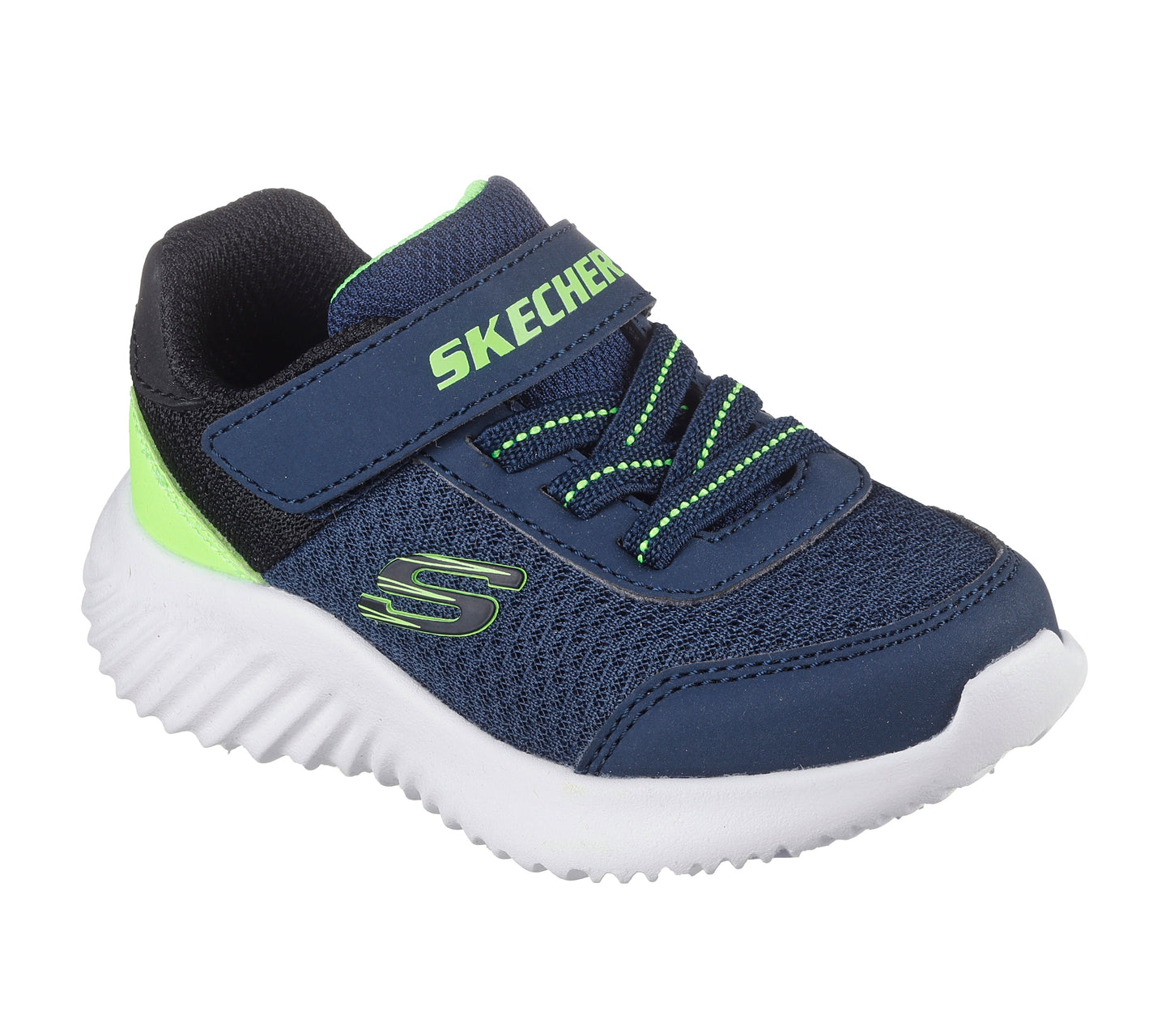 Skechers Bounder Trezic Boys Navy Lime Infants Trainer