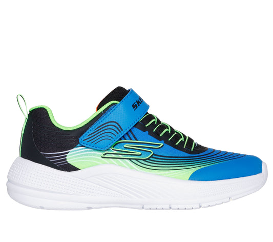 Skechers Microspec Advance Boys Blue Lime Trainer