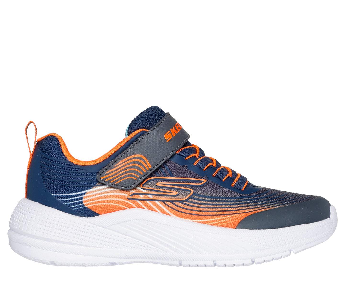 Skechers Microspec Advance Boys Navy Orange Trainer