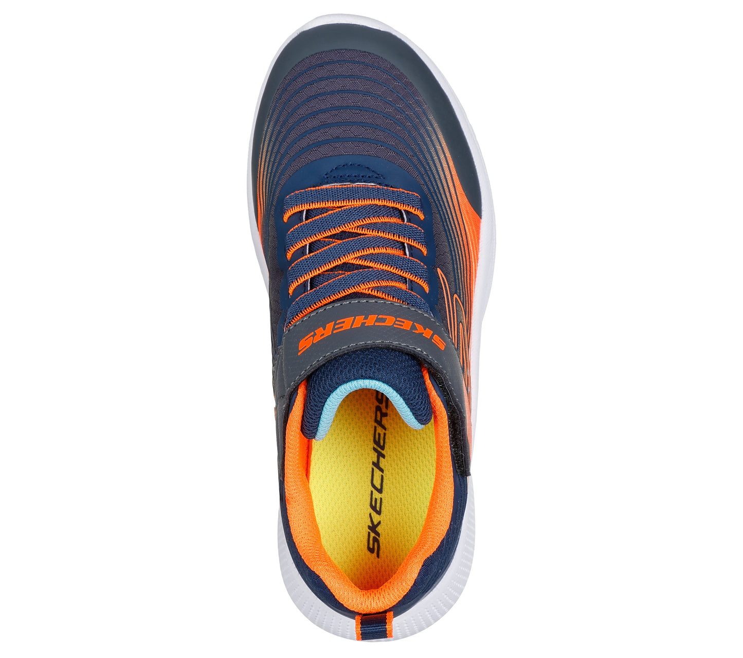 Skechers Microspec Advance Boys Navy Orange Trainer