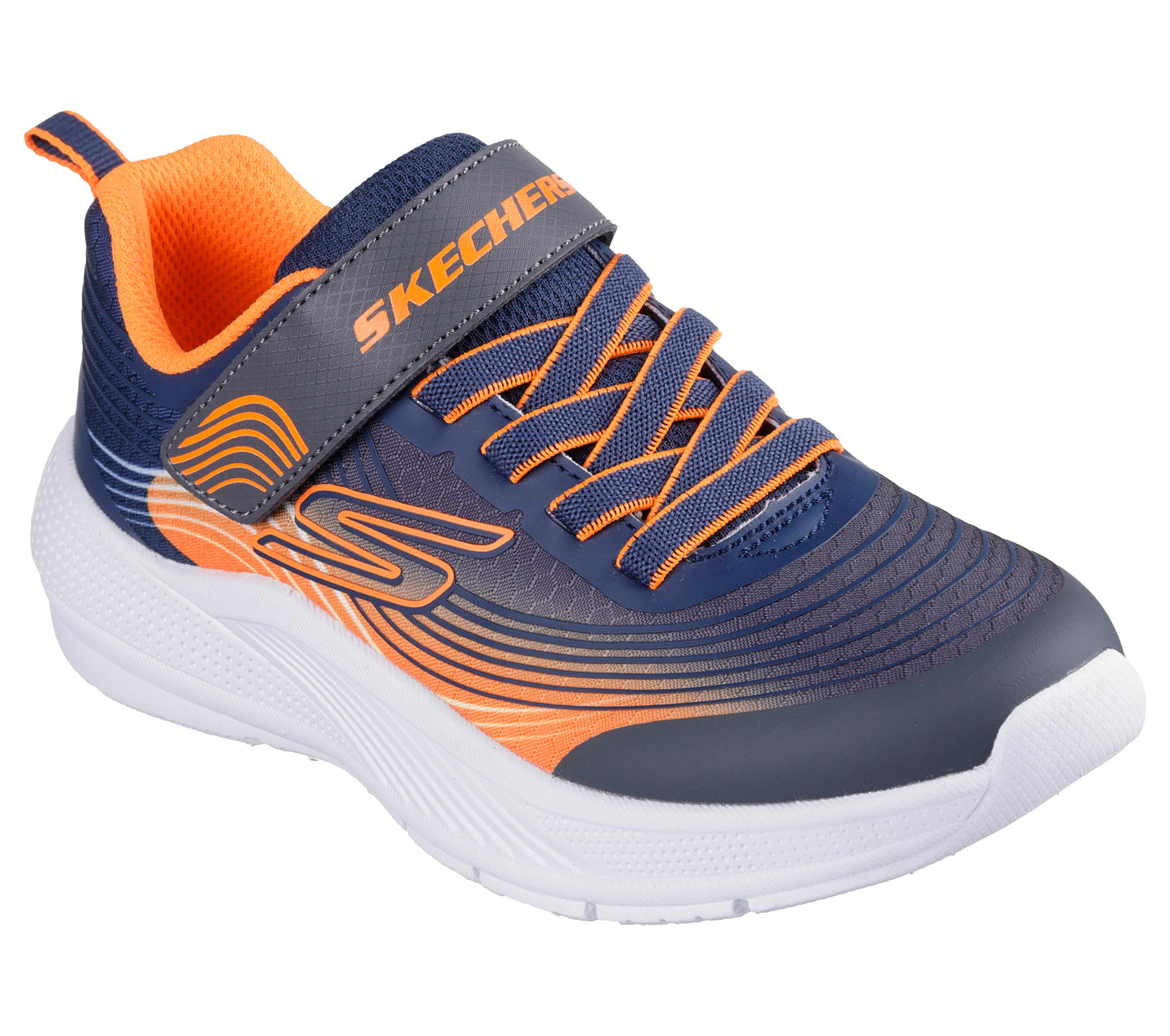 Skechers Microspec Advance Boys Navy Orange Trainer