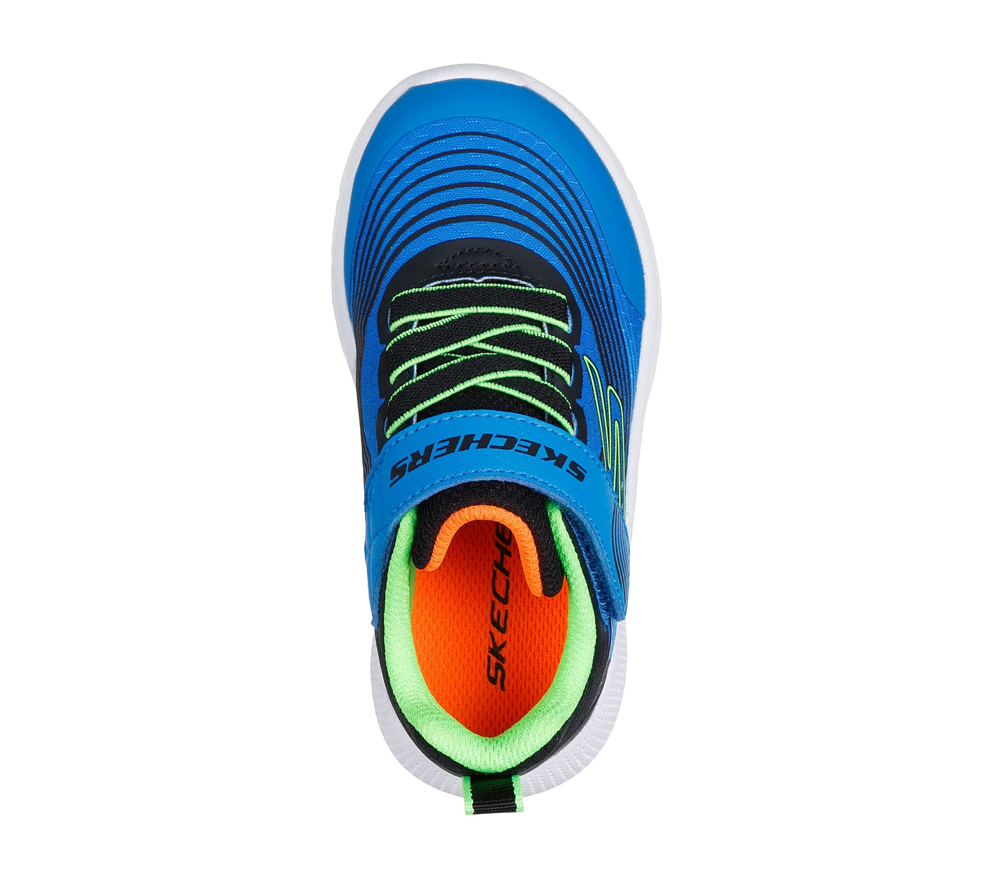Skechers Microspec Advance Boys Blue Lime Infant Trainer